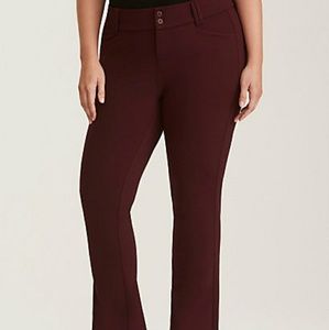 Torrid Merlot Slim Bootcut Ponte Pants